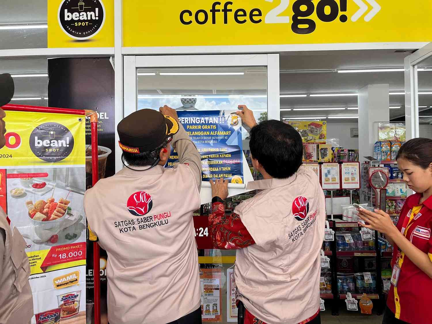 Parkir gratis Alfamart Bengkulu