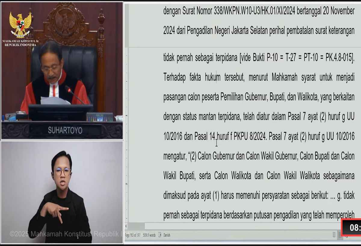 MK diskualifikasi Gusnan Mulyadi