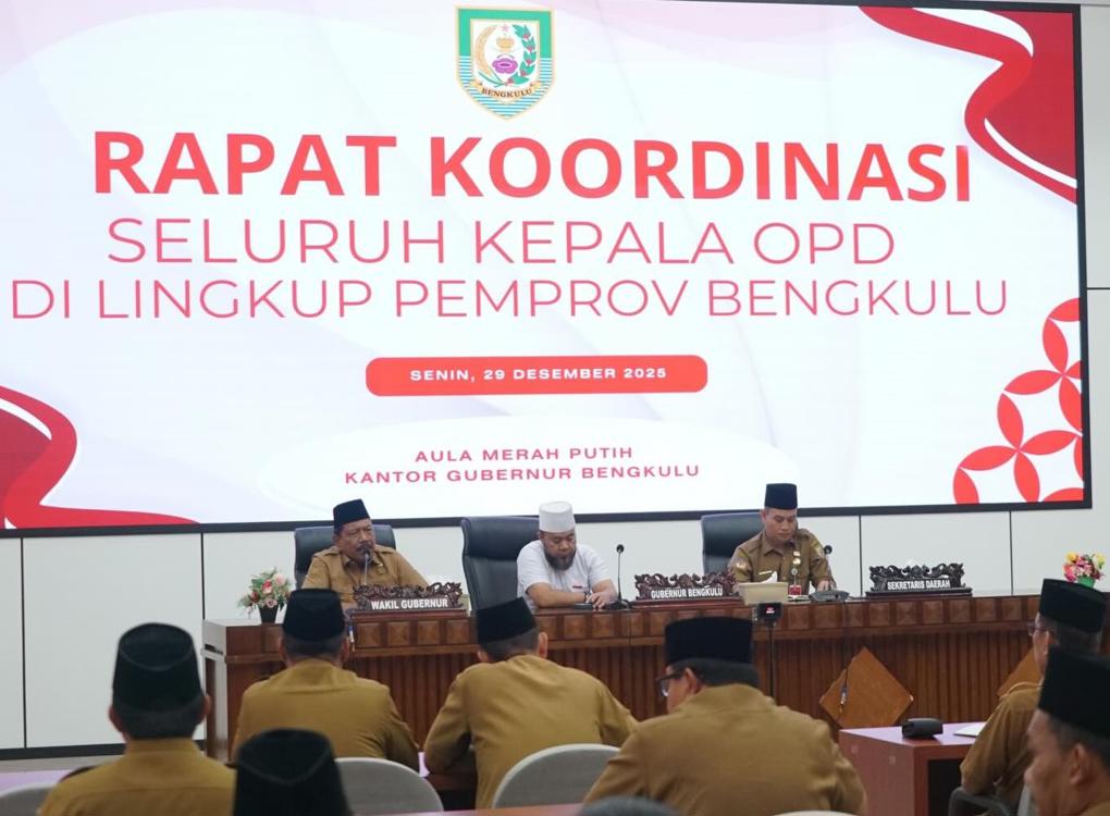 Gubernur Bengkulu Helmi Hasan mengapresiasi kinerja OPD sepanjang 2025