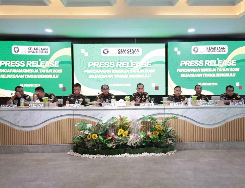 Kejati Bengkulu mencatat kinerja tegas sepanjang 2025 tersangka korupsi dan mengungkap kasus bernilai triliunan rupiah