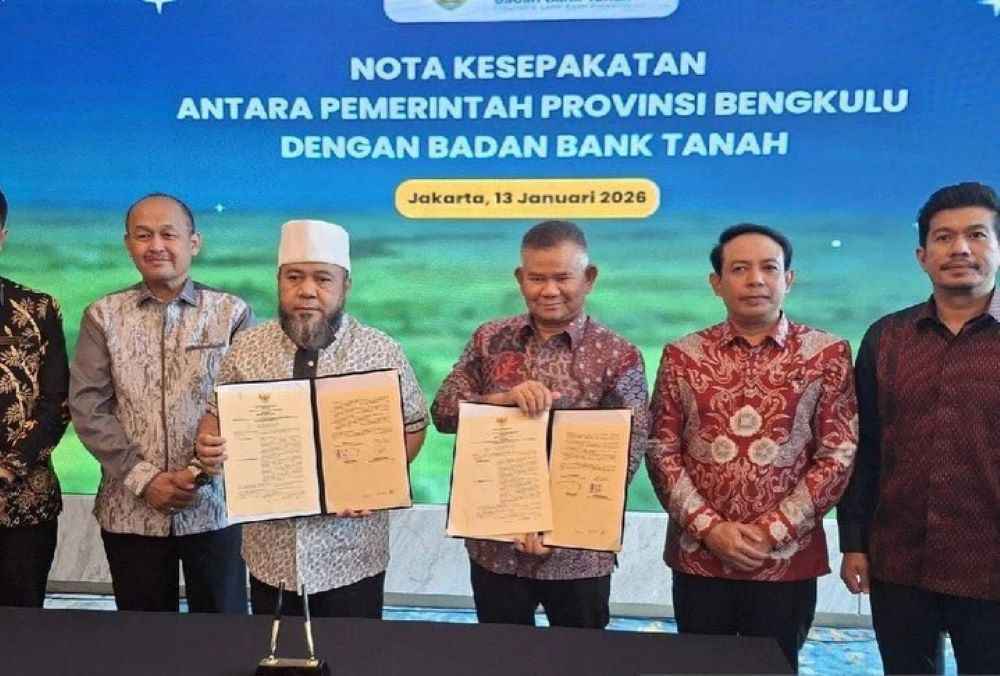 Pengelolaan lahan eks HGU ditandatangani antara Pemprov Bengkulu dan Bank Tanah